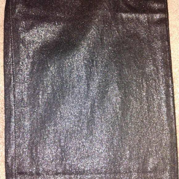 Woman's Jeans Black Denum Metallic Finish size 12 - Picture 7 of 8